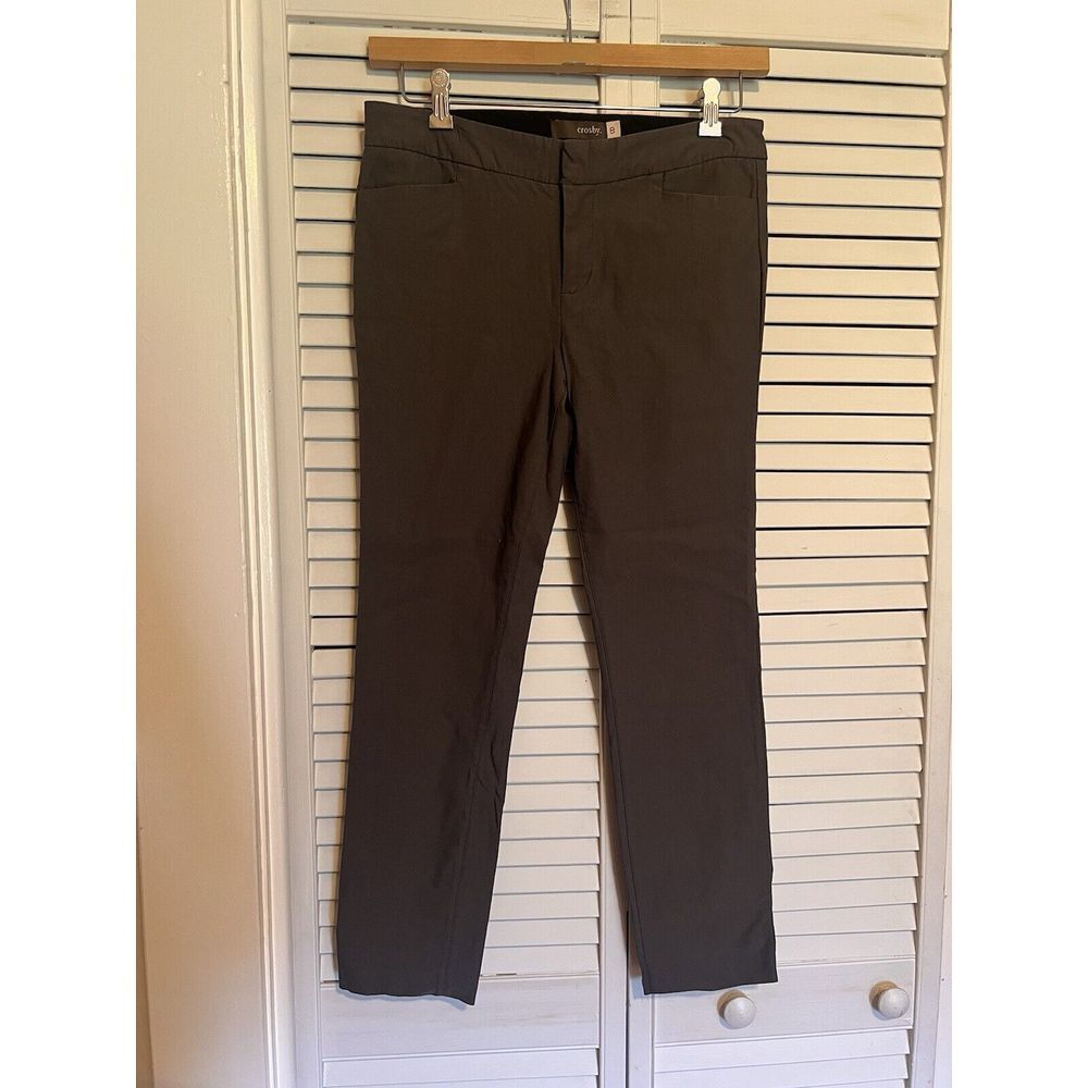 CROSBY. Women's Size 8 Pants Dress Pant Skinny Stretch‎ Pants Mid Rise Gray